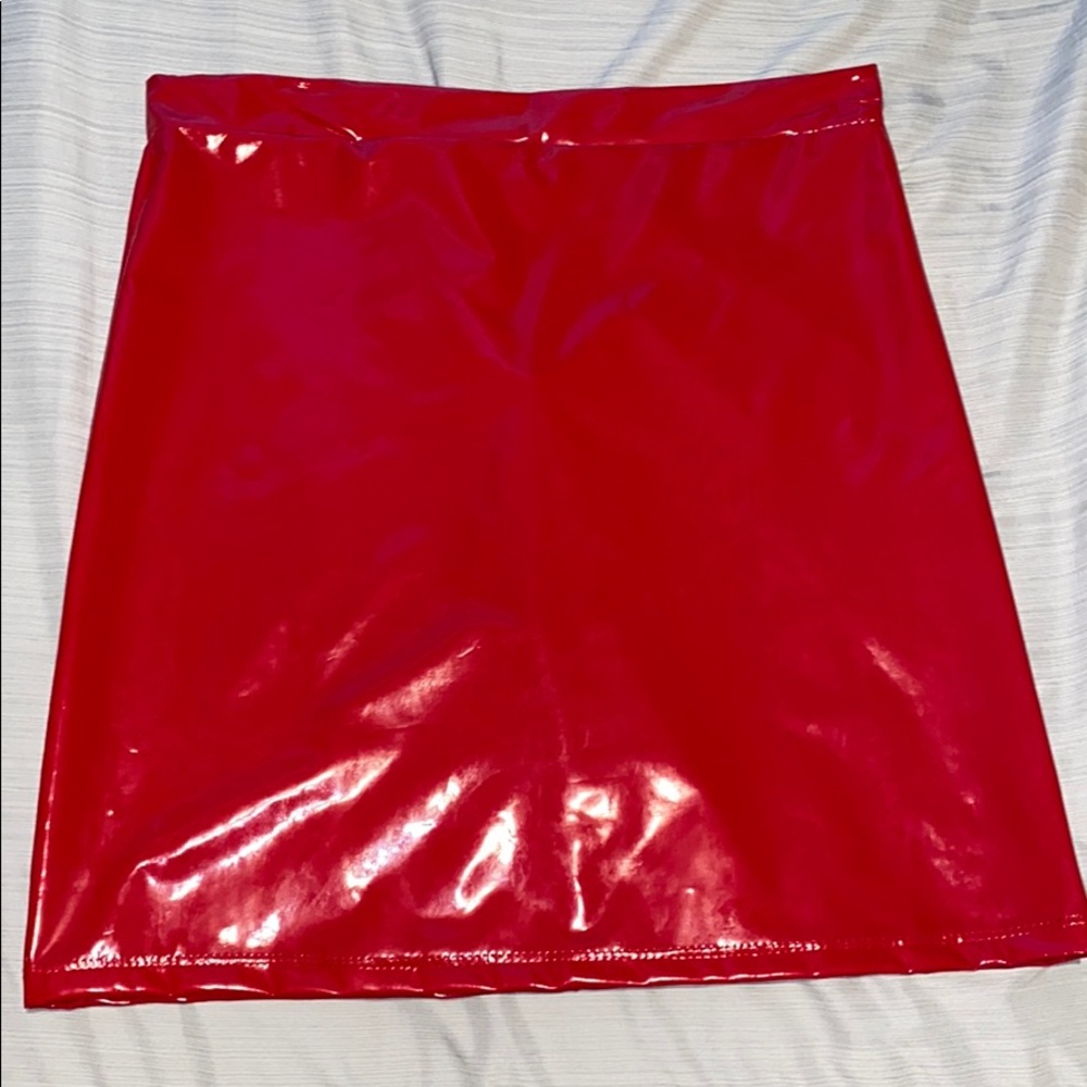 Windsor Red Pleather skirt.
